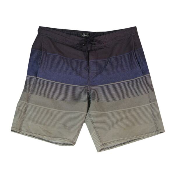 Airwalk board shorts swim trunks men's large blue striped with pockets - Picture 1 of 9